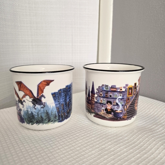 Harry Potter Coffee Cups Mugs Castle Wizard Dragon Owlcrate Exclusive - Picture 2 of 8